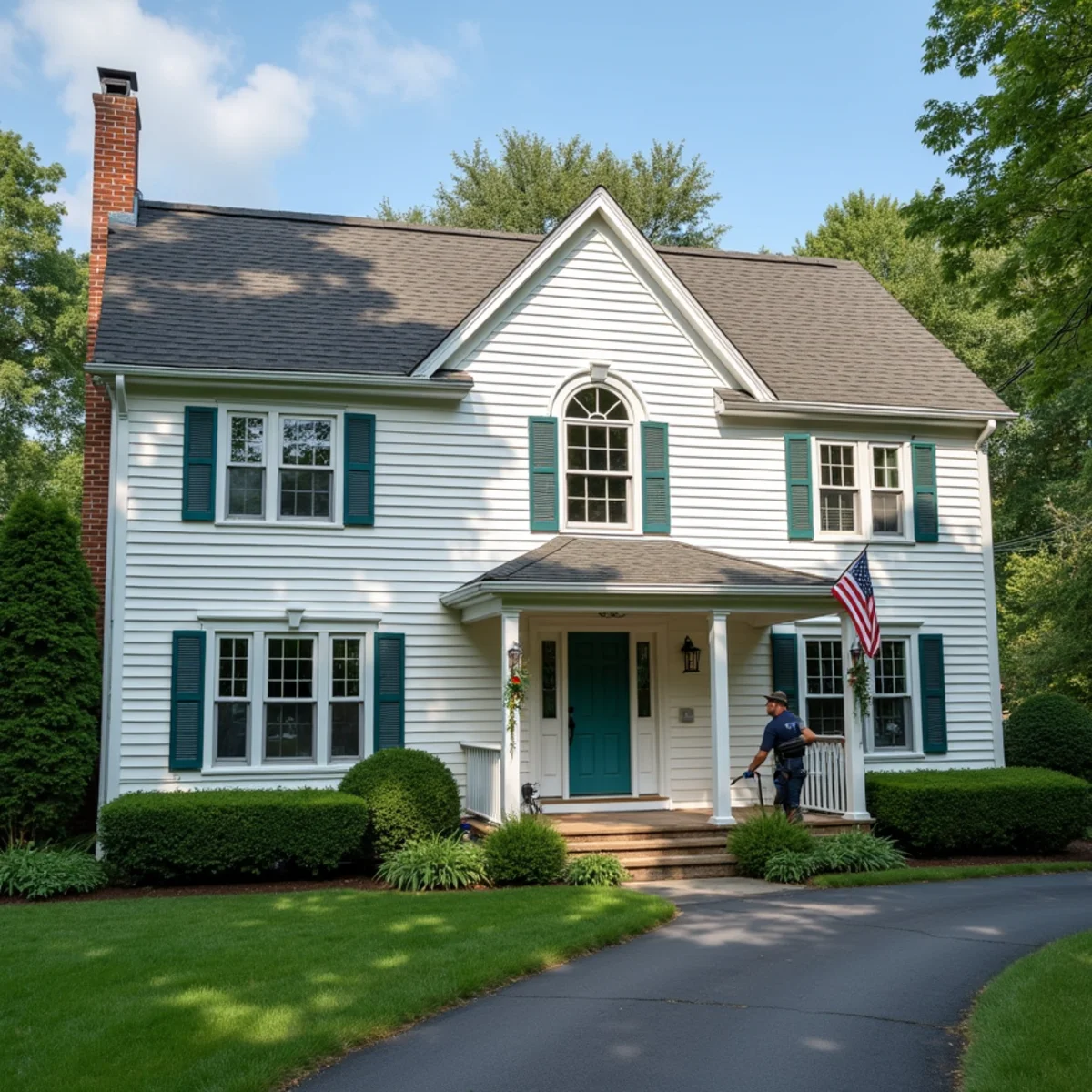 After: House washing on a New England home's siding