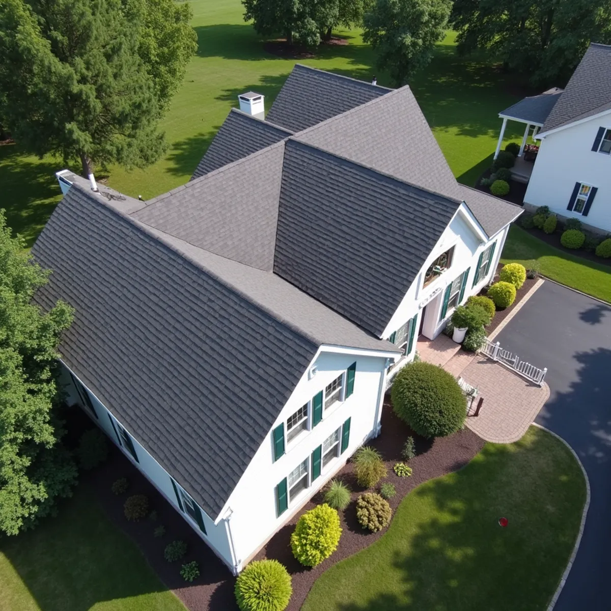 After: Roof soft washing removing black algae streaks